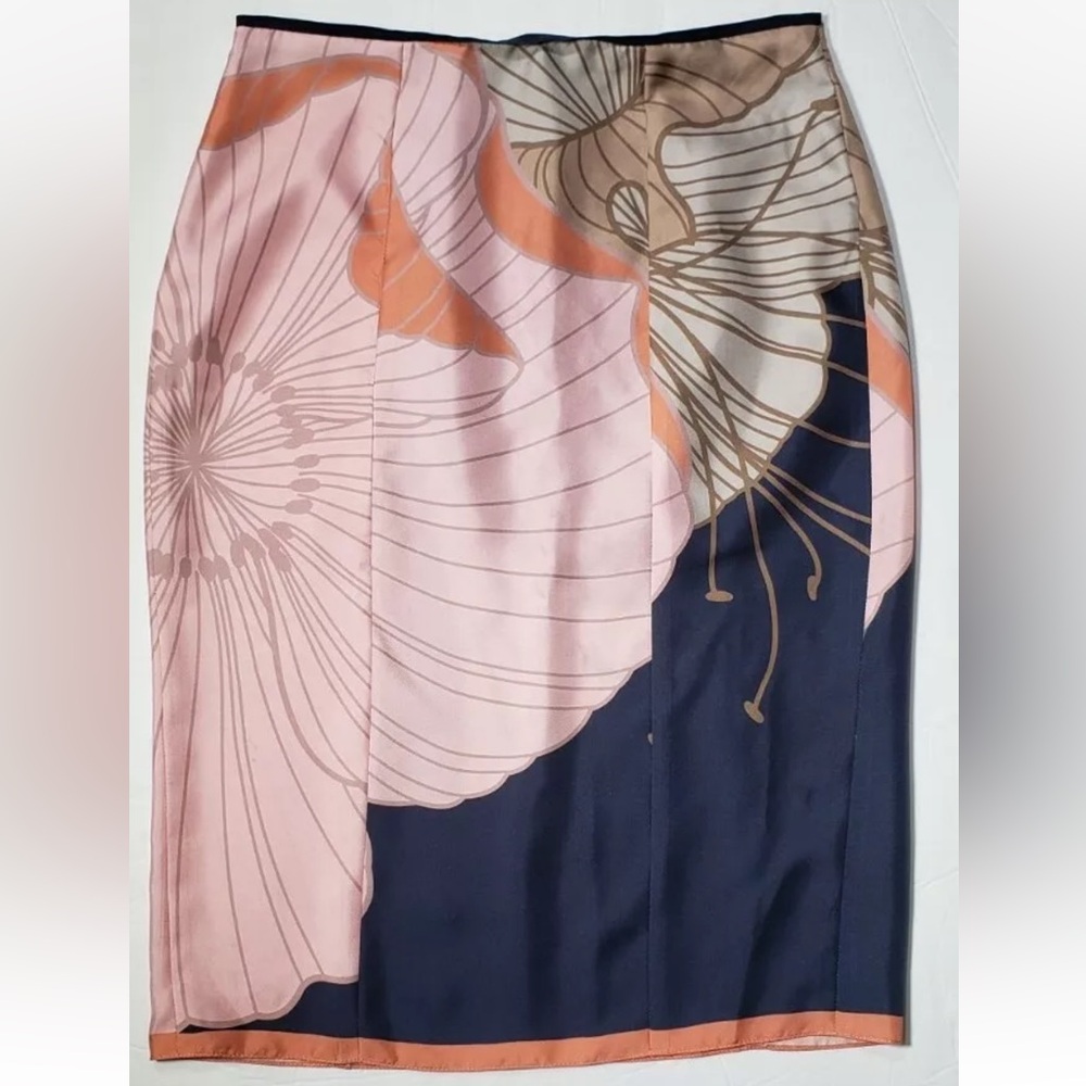 NINA RICCI Womens Above Knee Silk A-Line Floral Mini Skirt 44